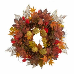 Top 10 🛒 Nearly Natural 30” Maple Leaves, Acorn, Pinecones Fall Wreath 🔥