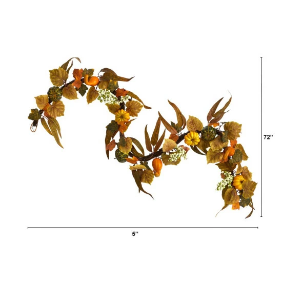 Promo π Nearly Natural 6β Fall Green And Orange Assorted Pumpkin Garland π 4 Promo π Nearly Natural 6β Fall Green And Orange Assorted Pumpkin Garland π - Image 2