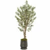 Flash Sale 🤩 Nearly Natural 62" Artificial Olive Tree In Ribbed Metal Planter 😀 -Nearly Natural Sales unnamed file 219