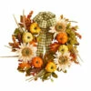 Flash Sale 🥰 Nearly Natural 24” Fall Pumpkin, Sunflower Wreath With Décor Ribbon ⌛ -Nearly Natural Sales unnamed file 2196