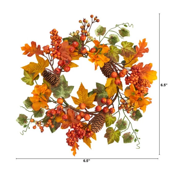 Budget π Nearly Natural 6.5β Hydrangea And Pinecones Wreath (Set Of 2) π€© 4 Budget π Nearly Natural 6.5β Hydrangea And Pinecones Wreath (Set Of 2) π€© - Image 2