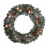 Best reviews of ❤️ Nearly Natural 24” 🔔 Christmas Winter Frosted Stars And Pinecones Wreath 😀