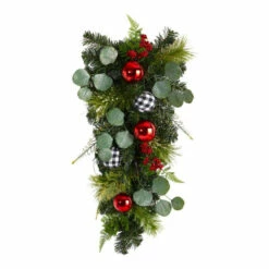 Best Sale ⌛ Nearly Natural 26” Holiday 🎄 Christmas Greenery Ornament Artificial Swag 🔥