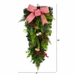 Deals ⌛ Nearly Natural 26" Holiday 🎄 Christmas Bells And Bow Artificial Swag 🎉 -Nearly Natural Sales unnamed file 2226