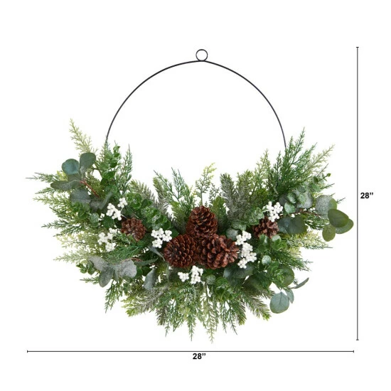 Budget π― Nearly Natural 28β π Christmas Pine, Eucalyptus, And Berries Wreath π 4 Budget π― Nearly Natural 28β π Christmas Pine, Eucalyptus, And Berries Wreath π - Image 2