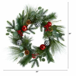 Best deal 😉 Nearly Natural 24” Berry And Pinecone 🎄 Christmas Wreath With Ornaments ✨ -Nearly Natural Sales unnamed file 2233