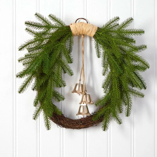 Coupon π Nearly Natural 24β Holiday π Christmas Pine And Hanging Bells Wreath π 4 Coupon π Nearly Natural 24β Holiday π Christmas Pine And Hanging Bells Wreath π - Image 2