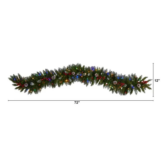 Best deal β€οΈ Nearly Natural 6' Snow Tipped Extra Wide π Christmas Garland W/ 100 Lights π― 4 Best deal β€οΈ Nearly Natural 6' Snow Tipped Extra Wide π Christmas Garland W/ 100 Lights π― - Image 2