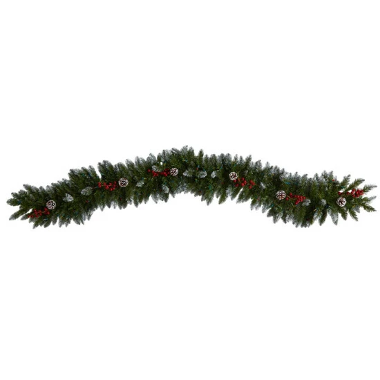 Best deal β€οΈ Nearly Natural 6' Snow Tipped Extra Wide π Christmas Garland W/ 100 Lights π― 5 Best deal β€οΈ Nearly Natural 6' Snow Tipped Extra Wide π Christmas Garland W/ 100 Lights π― - Image 3