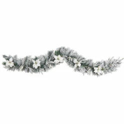 Cheapest 🥰 Nearly Natural 6’ Flocked Poinsettia Garland With 50 Lights 🛒 -Nearly Natural Sales unnamed file 2270