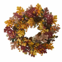 Budget ⭐ Nearly Natural 24” Oak Leaf, Acorn & Pine Wreath 🎁