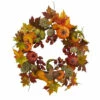 Top 10 🔔 Nearly Natural 24” Pumpkin, Gourd, Berry And Maple Leaf Wreath 🥰