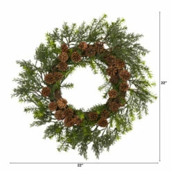 Promo 😉 Nearly Natural 22” Cedar, Grass & Pine Cone Artificial Wreath 🧨 -Nearly Natural Sales unnamed file 2303