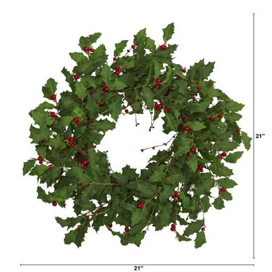 Deals π Nearly Natural 28β Holly Berry Artificial Wreath π 4 Deals π Nearly Natural 28β Holly Berry Artificial Wreath π - Image 2