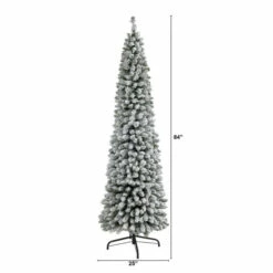 Buy 🛒 Nearly Natural 7 Ft. Flocked Pencil Artificial 🔔 Christmas Tree 🥰 -Nearly Natural Sales unnamed file 231