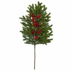 Brand new 🎉 Nearly Natural 34” Pine And Berries Artificial Hanging Plant 3-pack 🎁