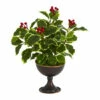 Best reviews of 🤩 Nearly Natural 15” Variegated Real Touch Holly Plant In Metal Chalice ✔️