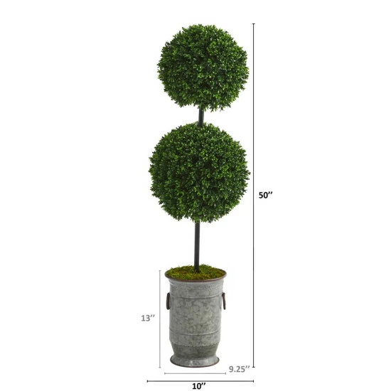Buy β¨ Nearly Natural 50β Boxwood Artificial Topiary MetalPlanter UVResistant π 4 Buy β¨ Nearly Natural 50β Boxwood Artificial Topiary MetalPlanter UVResistant π - Image 2