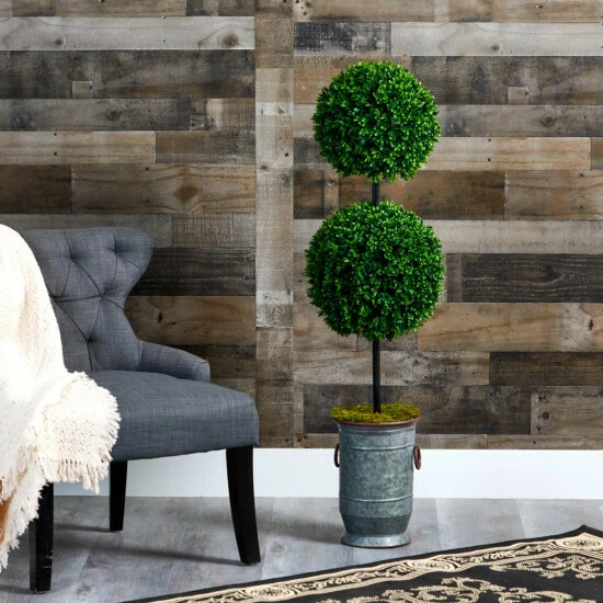 Buy β¨ Nearly Natural 50β Boxwood Artificial Topiary MetalPlanter UVResistant π 5 Buy β¨ Nearly Natural 50β Boxwood Artificial Topiary MetalPlanter UVResistant π - Image 3