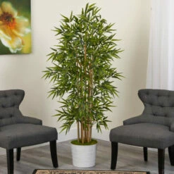 Best deal 😍 Nearly Natural 64” Bamboo Artificial Tree In White Tin Planter 🌟 -Nearly Natural Sales unnamed file 2414