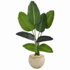 Cheapest 😉 Nearly Natural 45” Travelers Palm Artificial Tree Sand Colored Planter 🛒