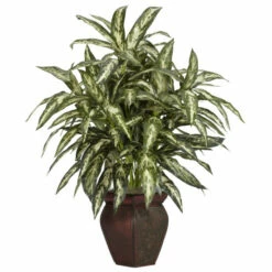 Promo ⭐ Nearly Natural Aglaonema With Decorative Vase 😉