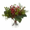 Promo 🧨 Nearly Natural Berry, Pine & Boxwood Artificial Arrangement 🛒 -Nearly Natural Sales unnamed file 272