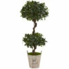 Best deal 🎁 Nearly Natural 4.5' Sweet Bay Double Topiary Tree In Farmhouse Planter 🎁 -Nearly Natural Sales unnamed file 277