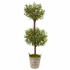 Promo ✔️ Nearly Natural 5' Olive Tree In Farmhouse Planter 😍