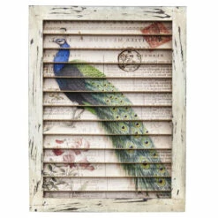 Cheap 🎉 Nearly Natural Peacock Window Shutter Wall Decor 💯