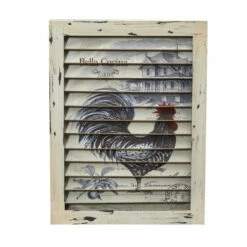 New 😉 Nearly Natural Rooster Window Shutter Wall Decor 👏