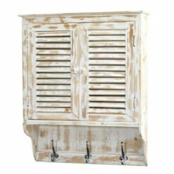 Brand new π Nearly Natural 32" White Washed Wall Cabinet With Hooks π―