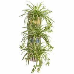 Cheap ⌛ Nearly Natural 39" Artificial Spider Plant 3-Tiered Wall Decor Planter 😉
