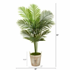 Outlet 🎉 Nearly Natural 5 Ft. Paradise Palm Artificial Tree In Farmhouse Planter 🔥 -Nearly Natural Sales unnamed file 331