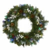 Cheapest 🔥 Nearly Natural 24 In. Snow Tipped 🎅 Christmas Wreath With 50 Lights 🔥 -Nearly Natural Sales unnamed file 356