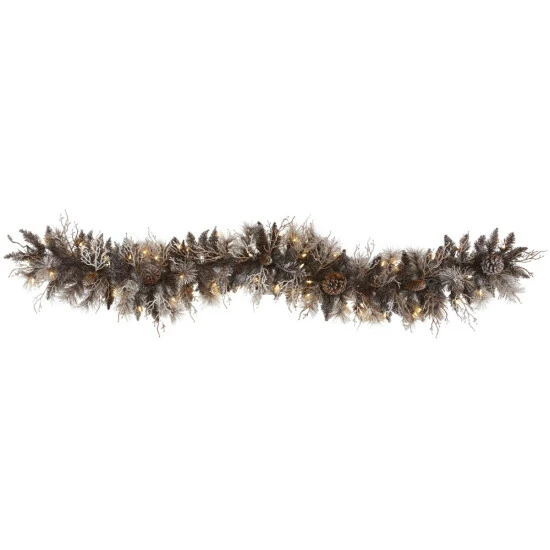 Cheap 𧨠Nearly Natural 6' Flocked Artificial π Christmas Garland With 50 Lights π₯ 3 Cheap 𧨠Nearly Natural 6' Flocked Artificial π Christmas Garland With 50 Lights π₯