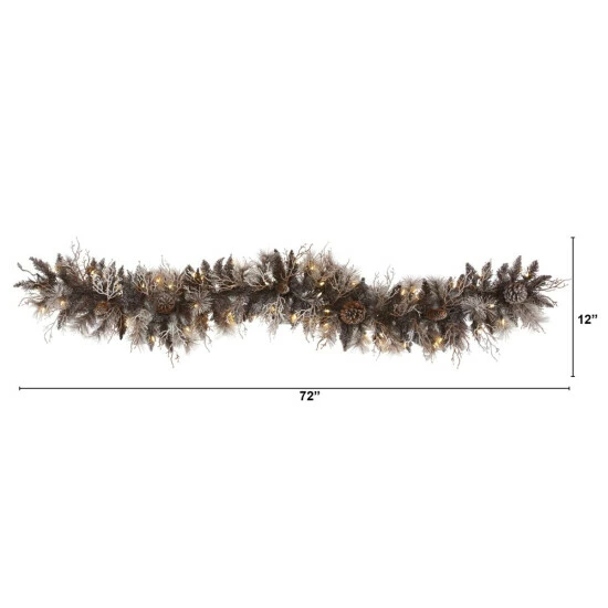 Cheap 𧨠Nearly Natural 6' Flocked Artificial π Christmas Garland With 50 Lights π₯ 4 Cheap 𧨠Nearly Natural 6' Flocked Artificial π Christmas Garland With 50 Lights π₯ - Image 2