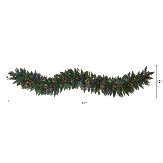 Coupon 𧨠Nearly Natural 6' Snow Dusted Artificial β Christmas Garland With Lights β 6 Coupon 𧨠Nearly Natural 6' Snow Dusted Artificial β Christmas Garland With Lights β - Image 4