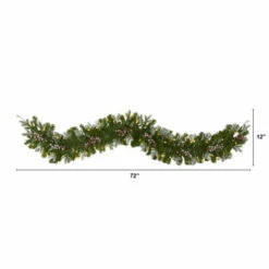 Flash Sale 🌟 Nearly Natural 6' Snow Tipped Artificial 🎅 Christmas Garland W/ 50 LED ✨ -Nearly Natural Sales unnamed file 379