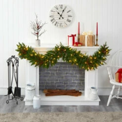 Coupon 🛒 Nearly Natural 6' 🔔 Christmas Pine Artificial Garland With 50 Warm White LED Lights And Berries 👍 -Nearly Natural Sales unnamed file 383