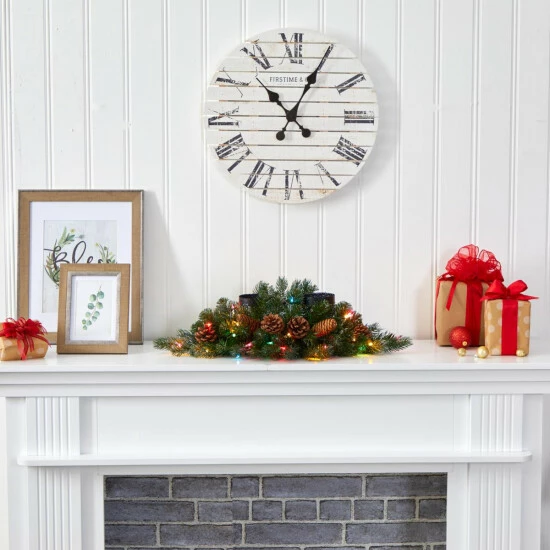 Best Sale β Nearly Natural 24 In. Flocked And Glittered Artificial π Christmas Double Candelabrum With 35 Multicolored Lights And π 4 Best Sale β Nearly Natural 24 In. Flocked And Glittered Artificial π Christmas Double Candelabrum With 35 Multicolored Lights And π - Image 2