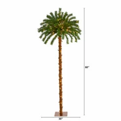 Promo 👏 Nearly Natural 5 Ft. 🎅 Christmas Palm Artificial Tree With 150 Warm White LED Lights 🎁 -Nearly Natural Sales unnamed file 424