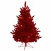 Promo 🎉 Nearly Natural 4' Red Flocked Fraser Fir Artificial 🎄 Christmas Tree With 100 Red Lights, 14 Globe Bulbs And 270 Bend ✨ -Nearly Natural Sales unnamed file 426