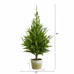 Coupon ✨ Nearly Natural 3.5 Ft. Cedar Pine Natural Look Artificial Tree In Decorative Planter ⌛ -Nearly Natural Sales unnamed file 445