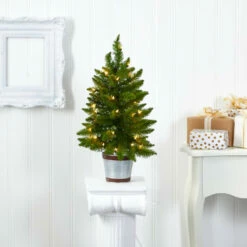 Buy 🎁 Nearly Natural 2 Ft. Providence Pine Artificial 🎁 Christmas Tree In Decorative Planter With 35 Warm White Lights And 🌟 -Nearly Natural Sales unnamed file 452