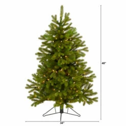 Best deal 👍 Nearly Natural 4' Cambridge Spruce Flat Back Artificial ❄ Christmas Tree With 100 Warm White Multifunction LED Lights 🎉 -Nearly Natural Sales unnamed file 460