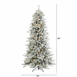 Outlet 🎁 Nearly Natural 7.5 Ft. Flocked Livingston Fir Artificial 🎄 Christmas Tree With Pine Cones And 500 Clear Warm LED Ligh ❤️ -Nearly Natural Sales unnamed file 479