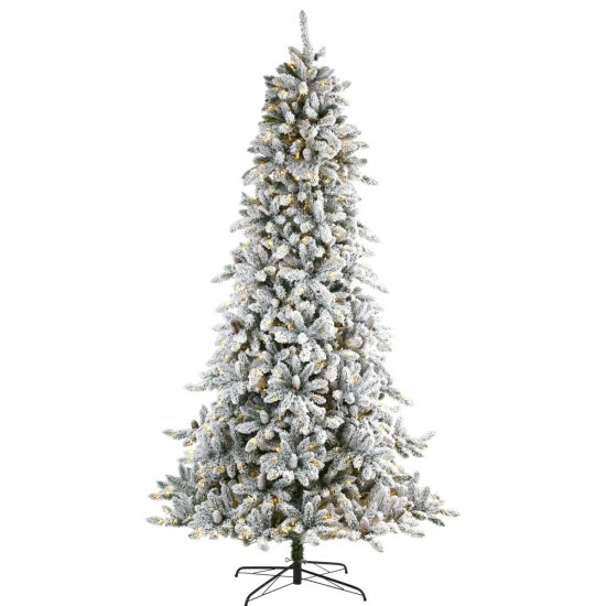 Flash Sale π€© Nearly Natural 9 Ft. Flocked Livingston Fir Artificial π Christmas Tree With Pine Cones And 650 Clear Warm LED Lights π₯ 3 Flash Sale π€© Nearly Natural 9 Ft. Flocked Livingston Fir Artificial π Christmas Tree With Pine Cones And 650 Clear Warm LED Lights π₯