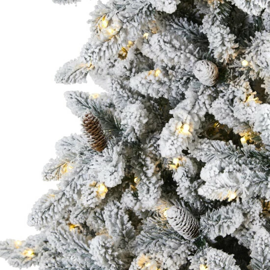 Flash Sale π€© Nearly Natural 9 Ft. Flocked Livingston Fir Artificial π Christmas Tree With Pine Cones And 650 Clear Warm LED Lights π₯ 4 Flash Sale π€© Nearly Natural 9 Ft. Flocked Livingston Fir Artificial π Christmas Tree With Pine Cones And 650 Clear Warm LED Lights π₯ - Image 2