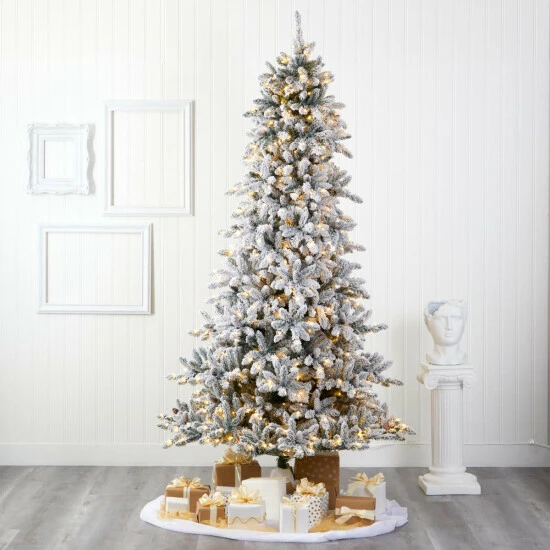Flash Sale π€© Nearly Natural 9 Ft. Flocked Livingston Fir Artificial π Christmas Tree With Pine Cones And 650 Clear Warm LED Lights π₯ 6 Flash Sale π€© Nearly Natural 9 Ft. Flocked Livingston Fir Artificial π Christmas Tree With Pine Cones And 650 Clear Warm LED Lights π₯ - Image 4